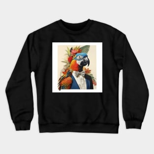 a parrot in a suit Crewneck Sweatshirt